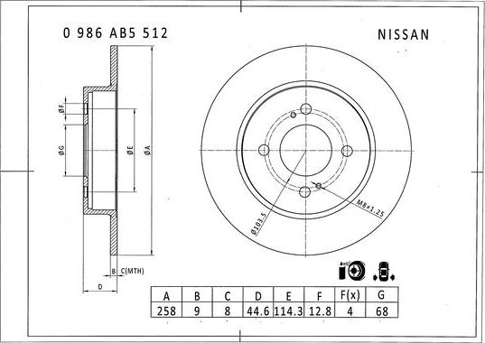 BOSCH 0 986 AB5 512 - Discofreno autozon.pro