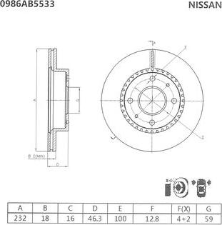 BOSCH 0 986 AB5 533 - Discofreno autozon.pro