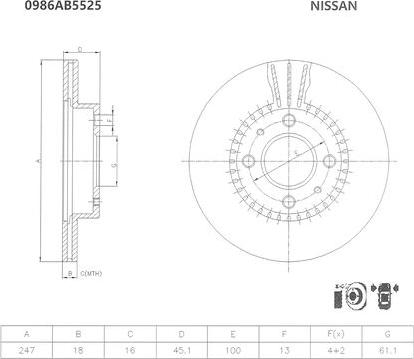 BOSCH 0 986 AB5 525 - Discofreno autozon.pro