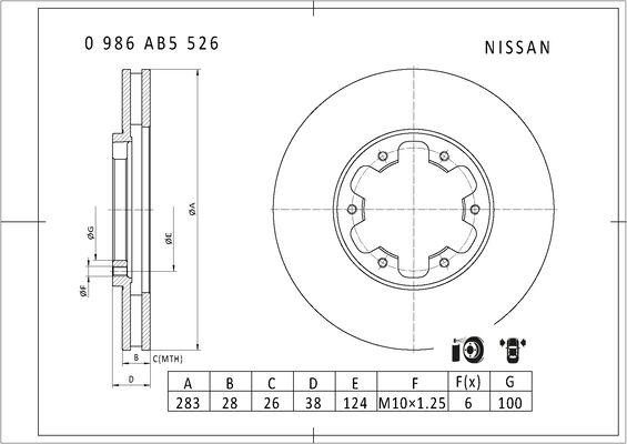 BOSCH 0 986 AB5 526 - Discofreno autozon.pro