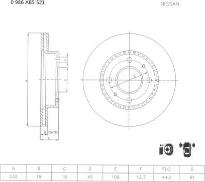 BOSCH 0 986 AB5 521 - Discofreno autozon.pro