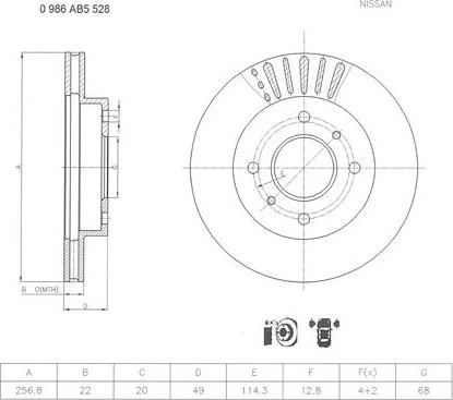 BOSCH 0 986 AB5 528 - Discofreno autozon.pro