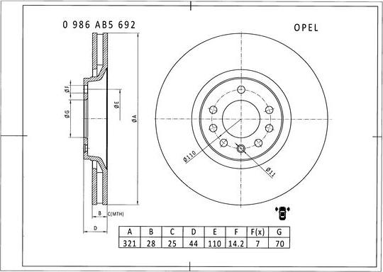 BOSCH 0 986 AB5 692 - Discofreno autozon.pro