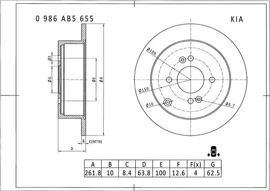 BOSCH 0 986 AB5 655 - Discofreno autozon.pro