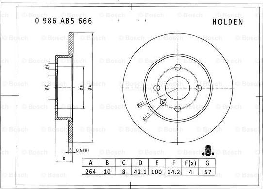 BOSCH 0 986 AB5 666 - Discofreno autozon.pro