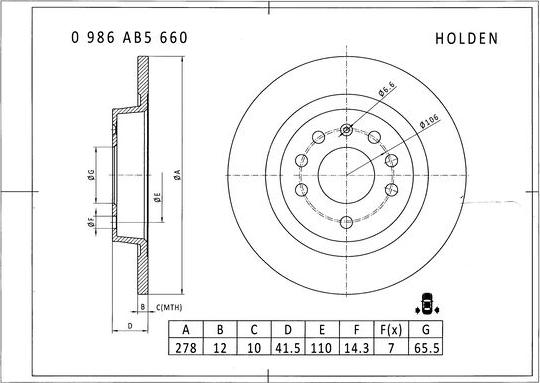 BOSCH 0 986 AB5 660 - Discofreno autozon.pro