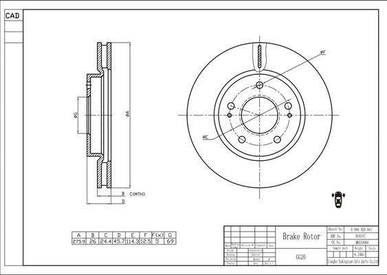 BOSCH 0 986 AB5 661 - Discofreno autozon.pro