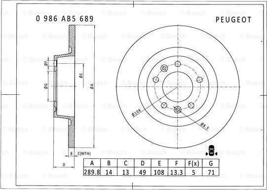 BOSCH 0 986 AB5 689 - Discofreno autozon.pro