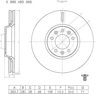 BOSCH 0 986 AB5 688 - Discofreno autozon.pro