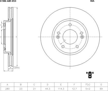 BOSCH 0 986 AB5 853 - Discofreno autozon.pro