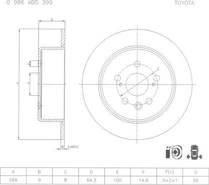 BOSCH 0 986 AB5 399 - Discofreno autozon.pro