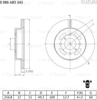 BOSCH 0 986 AB5 343 - Discofreno autozon.pro