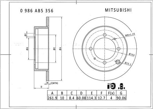 BOSCH 0 986 AB5 356 - Discofreno autozon.pro