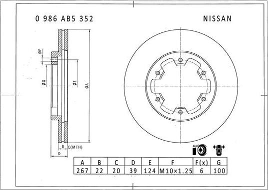 BOSCH 0 986 AB5 352 - Discofreno autozon.pro