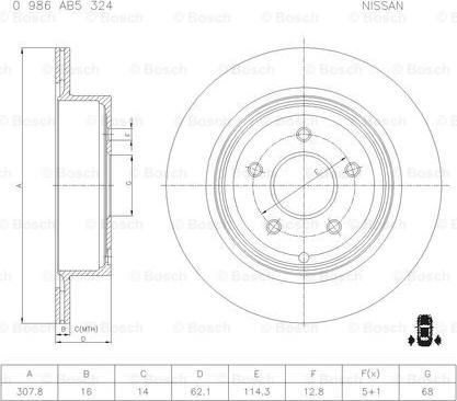 BOSCH 0 986 AB5 324 - Discofreno autozon.pro