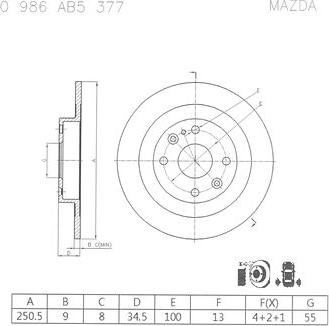 BOSCH 0 986 AB5 377 - Discofreno autozon.pro