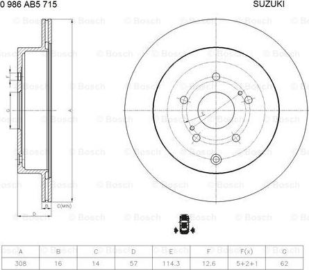 BOSCH 0 986 AB5 715 - Discofreno autozon.pro