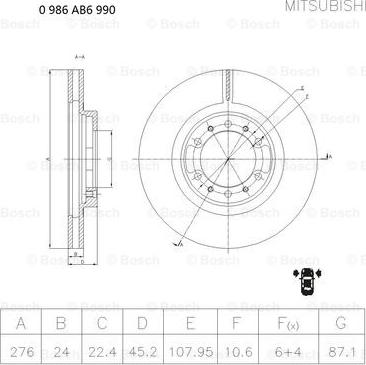 BOSCH 0 986 AB6 990 - Discofreno autozon.pro