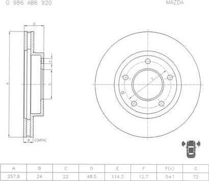 BOSCH 0 986 AB6 920 - Discofreno autozon.pro