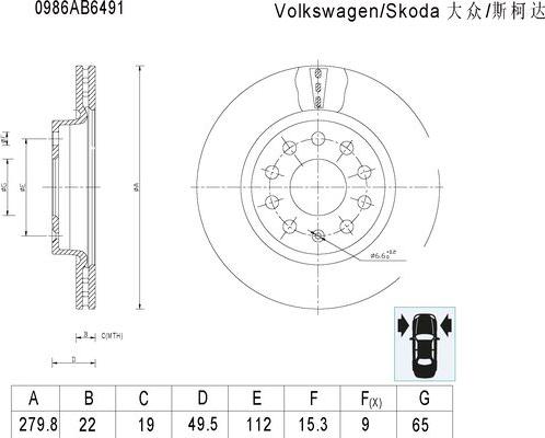 BOSCH 0 986 AB6 491 - Discofreno autozon.pro