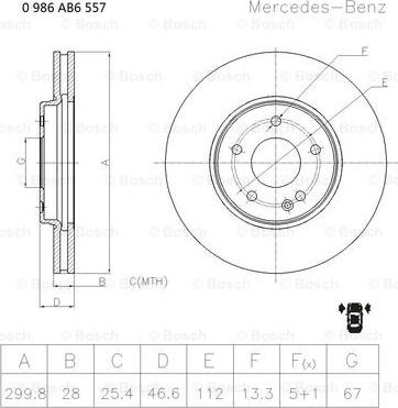 BOSCH 0 986 AB6 557 - Discofreno autozon.pro