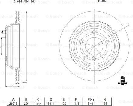 BOSCH 0 986 AB6 561 - Discofreno autozon.pro