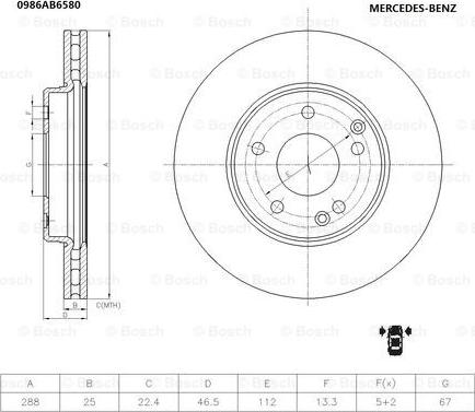 BOSCH 0 986 AB6 580 - Discofreno autozon.pro