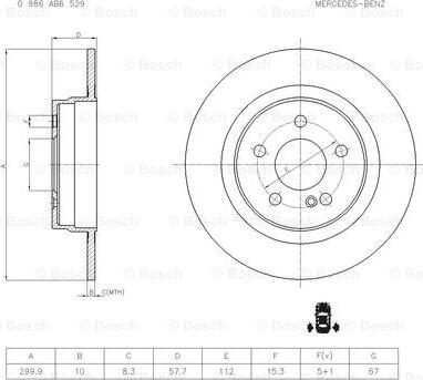 BOSCH 0 986 AB6 529 - Discofreno autozon.pro