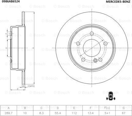 BOSCH 0 986 AB6 524 - Discofreno autozon.pro