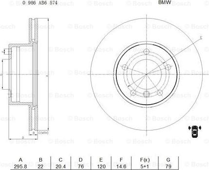 BOSCH 0 986 AB6 574 - Discofreno autozon.pro