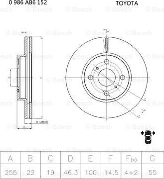 BOSCH 0 986 AB6 152 - Discofreno autozon.pro