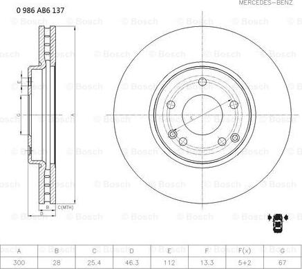 BOSCH 0 986 AB6 137 - Discofreno autozon.pro