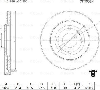 BOSCH 0 986 AB6 890 - Discofreno autozon.pro