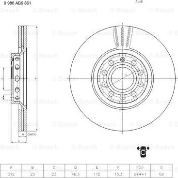 BOSCH 0 986 AB6 861 - Discofreno autozon.pro