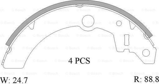 BOSCH 0 986 AB1 555 - Kit ganasce freno autozon.pro