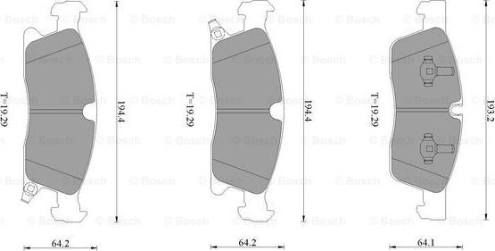 BOSCH 0 986 AB1 736 - Kit pastiglie freno, Freno a disco autozon.pro