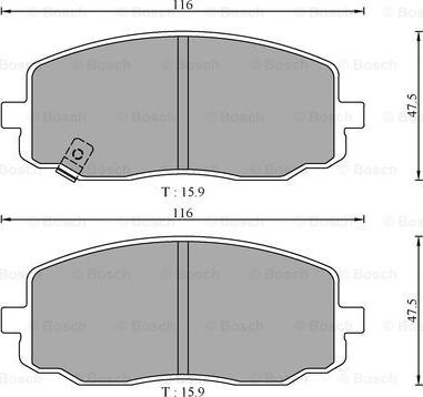 BOSCH 0 986 AB3 057 - Kit pastiglie freno, Freno a disco autozon.pro