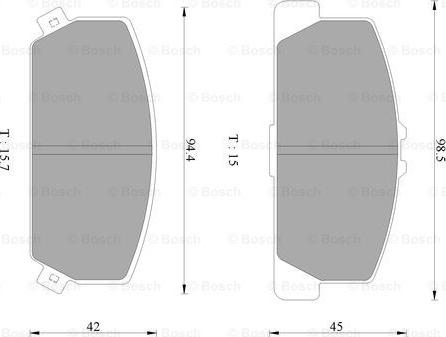 BOSCH 0 986 AB2 450 - Kit pastiglie freno, Freno a disco autozon.pro