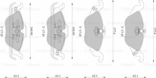 BOSCH 0 986 AB2 517 - Kit pastiglie freno, Freno a disco autozon.pro