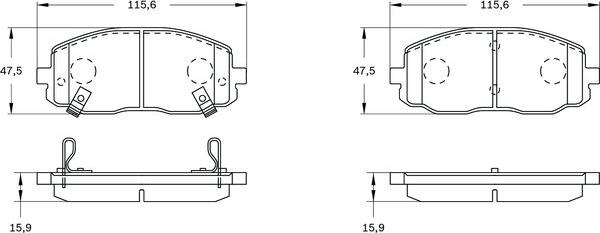 BOSCH 0 986 BB0 905 - Kit pastiglie freno, Freno a disco autozon.pro