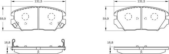 BOSCH 0 986 BB0 986 - Kit pastiglie freno, Freno a disco autozon.pro