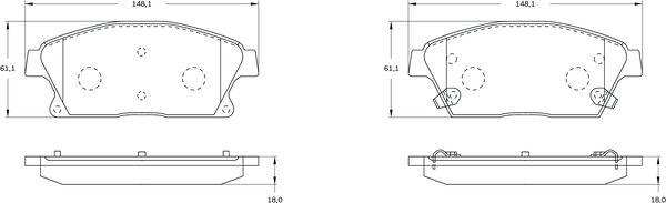 BOSCH 0 986 BB0 468 - Kit pastiglie freno, Freno a disco autozon.pro