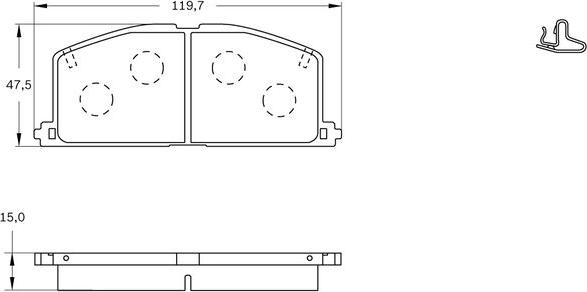 BOSCH 0 986 BB0 522 - Kit pastiglie freno, Freno a disco autozon.pro