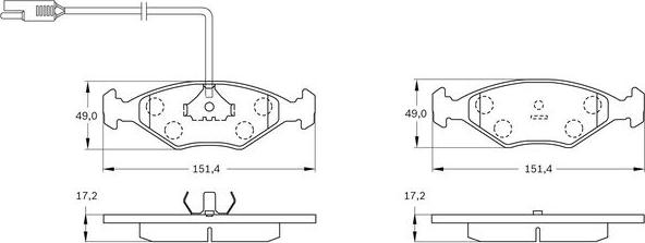 BOSCH 0 986 BB0 007 - Kit pastiglie freno, Freno a disco autozon.pro