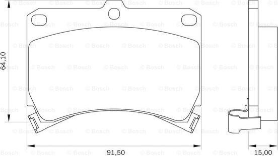 BOSCH 0 986 BB0 087 - Kit pastiglie freno, Freno a disco autozon.pro