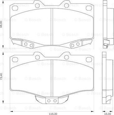 BOSCH 0 986 BB0 070 - Kit pastiglie freno, Freno a disco autozon.pro