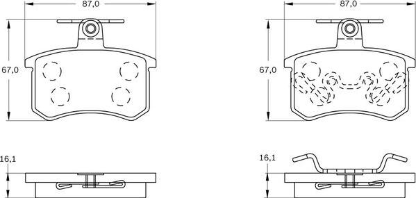 BOSCH 0 986 BB0 105 - Kit pastiglie freno, Freno a disco autozon.pro