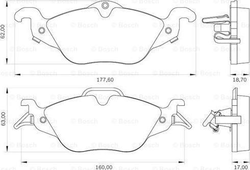 BOSCH 0 986 BB0 108 - Kit pastiglie freno, Freno a disco autozon.pro