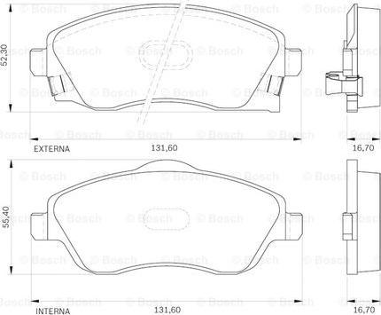 BOSCH 0 986 BB0 135 - Kit pastiglie freno, Freno a disco autozon.pro