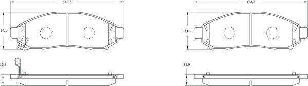 BOSCH 0 986 BB0 836 - Kit pastiglie freno, Freno a disco autozon.pro